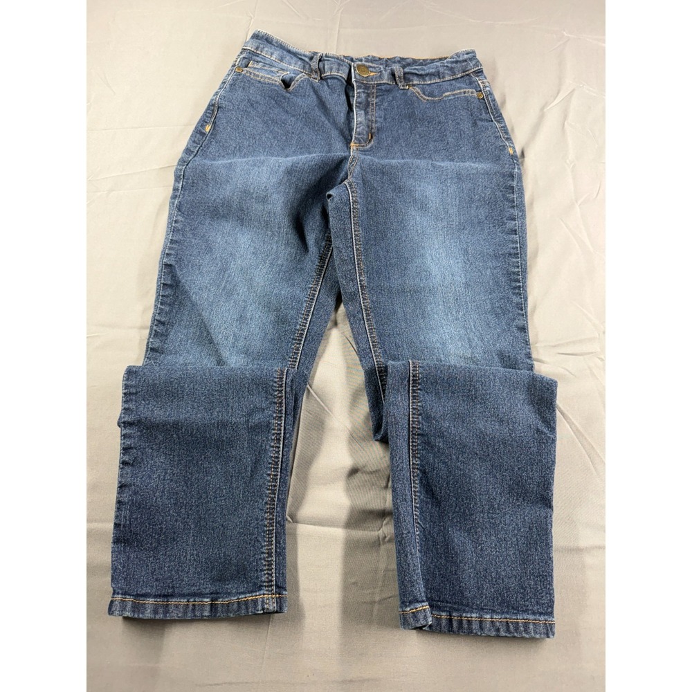 Christopher & Banks Jeans Womens 6P Petite Blue Stretch Straight Leg 27 Inseam